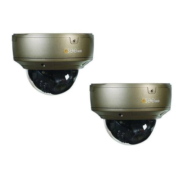 Q-SEE Platinum Series Indoor/Outdoor 1080p IP Dome Security Camera with 100 ft. Night Vision (2-Pack), Power Over Ethernet