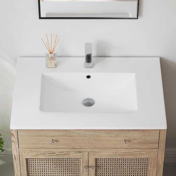 Dayton 31 in. W x 22 in. D Vitreous China Vanity Top in White with Single Faucet Hole (Sink Only)