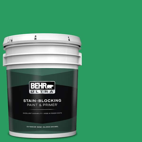 BEHR ULTRA 5 gal. #S-G-450 Herbal Tea Semi-Gloss Enamel Exterior Paint & Primer