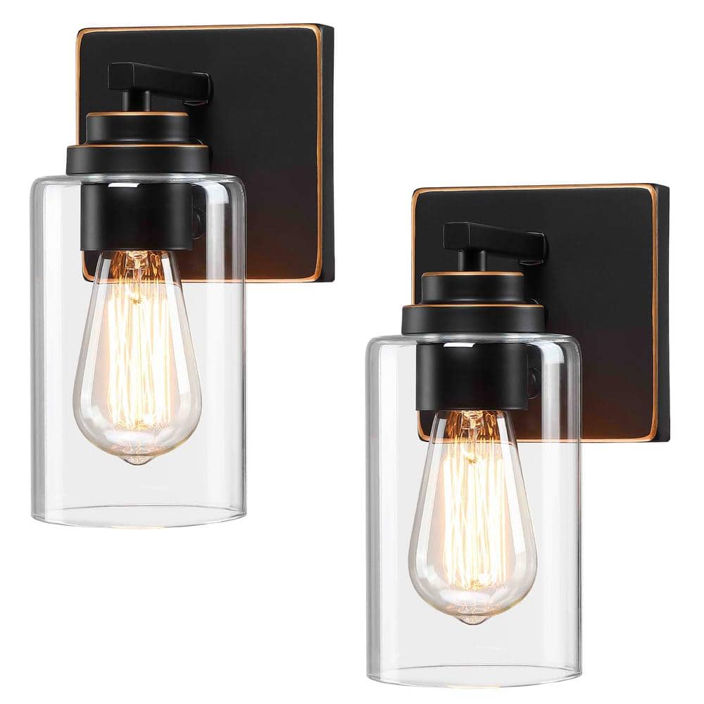 Pia Ricco 4.8 in. 1-Light Oil Rubbed Bronze Bathroom Vanity Light Wall ...