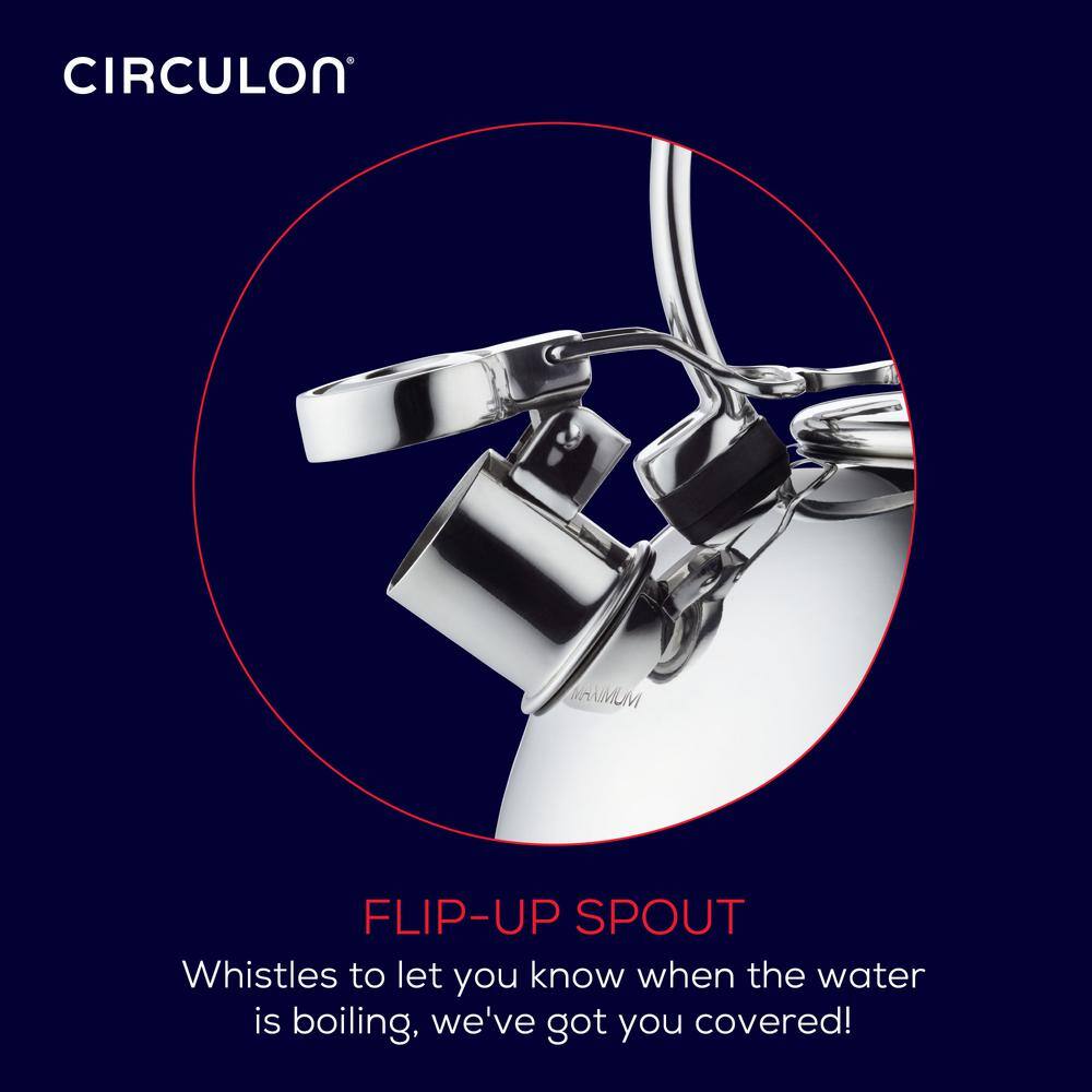 Circulon Silver Stainless Steel 2.3-Quart Whistling Teakettle