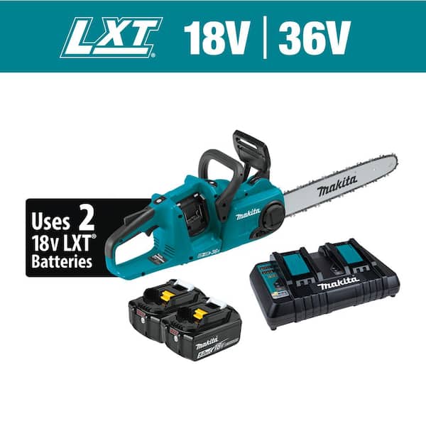 Makita LXT 16 in. 18V X2 (36V) Lithium-Ion Brushless Battery Chain Saw Kit (5.0Ah)