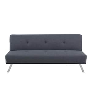 Cam 66.1 in. W Charcoal Solid Fabric Queen Sofa