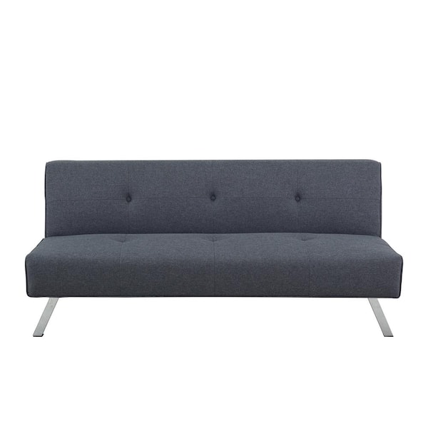 Lifestyle Solutions Cam 66.1 in. W Charcoal Solid Fabric Queen Sofa