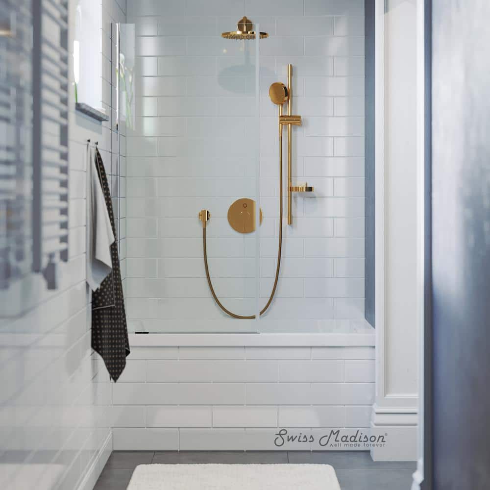 Voltaire Glossy White Acrylic Alcove Bathtub with Right-Hand Drain