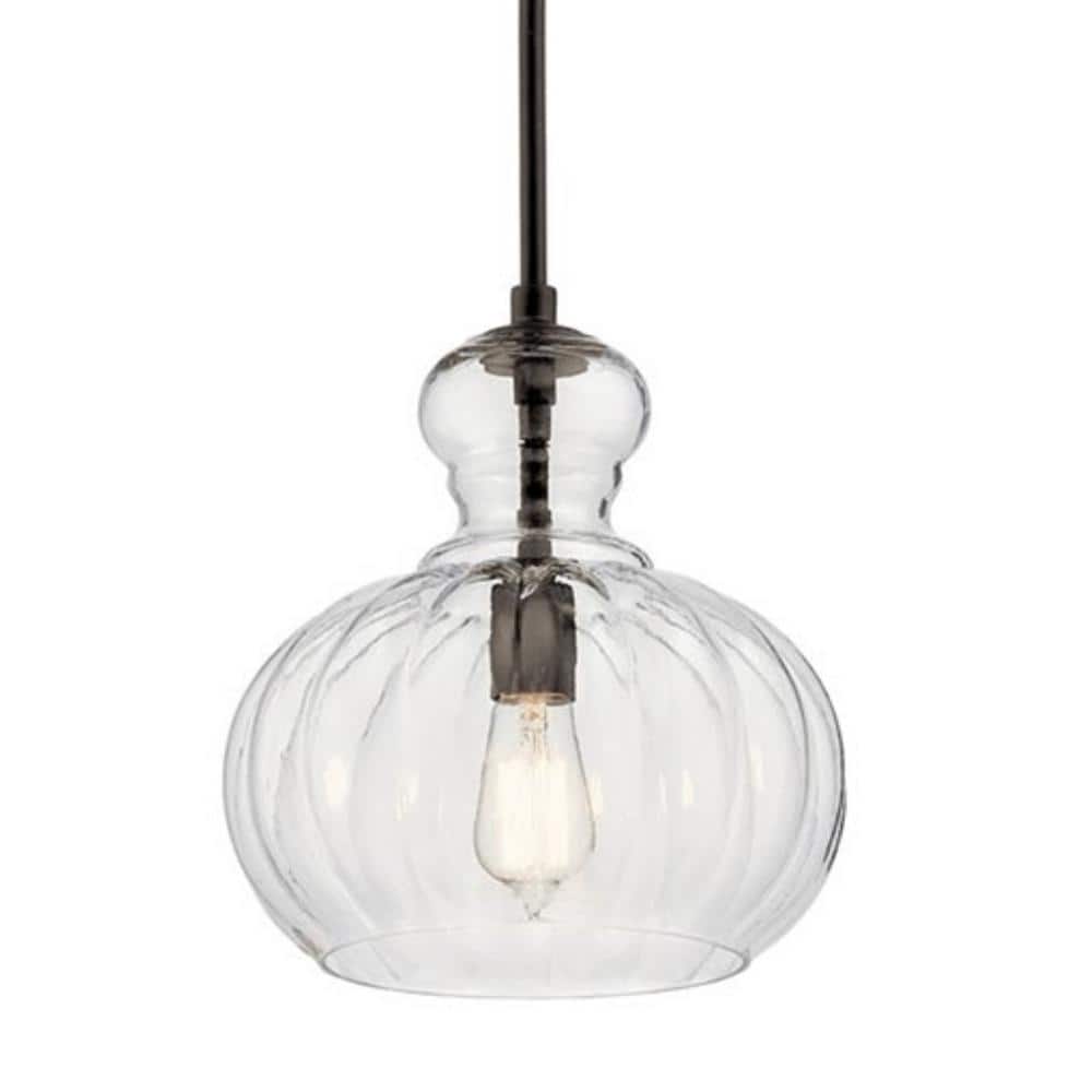 Olde Bronze Glass Globe Pendant Light with Clear Shade