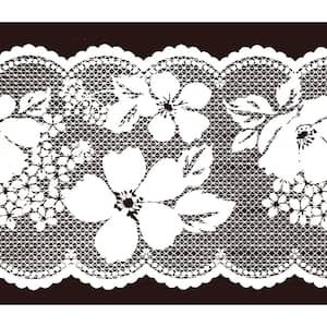 Falkirk McGhee Peel and Stick Floral White Blooming Flowers Self Adhesive Window Sticker Wallpaper Border