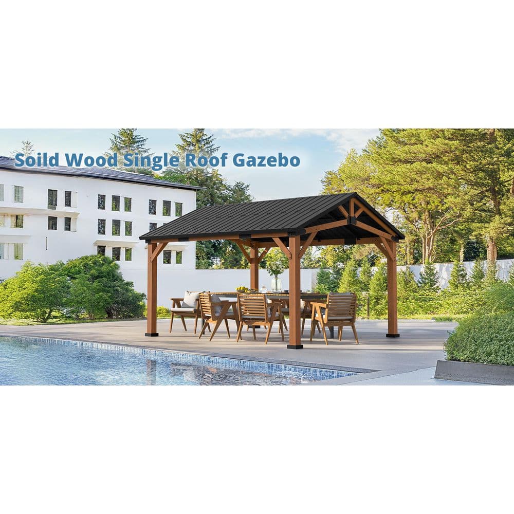 Norwood 14x12 Cedar and Steel Outdoor Gazebo