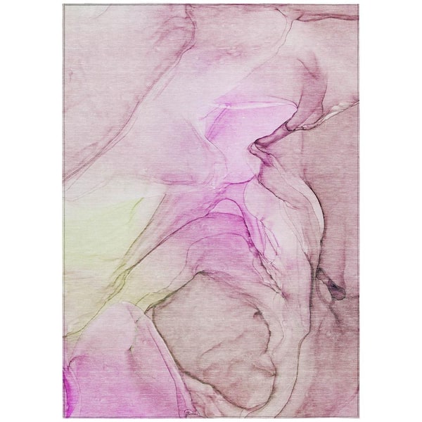 Chantille ACN502 Pink 5 ft. x 7 ft. 6 in. Machine Washable Indoor/Outdoor Geometric Area Rug