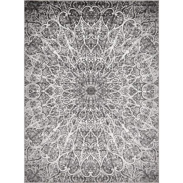 Unique Loom Sofia Grace Dark Gray 8' 0 x 11' 0 Area Rug