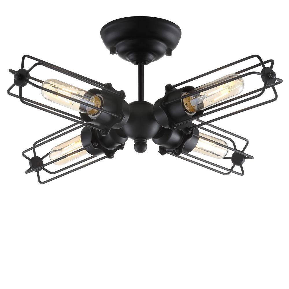 Chase 20" Black Metal LED Flush Mount Drum Light
