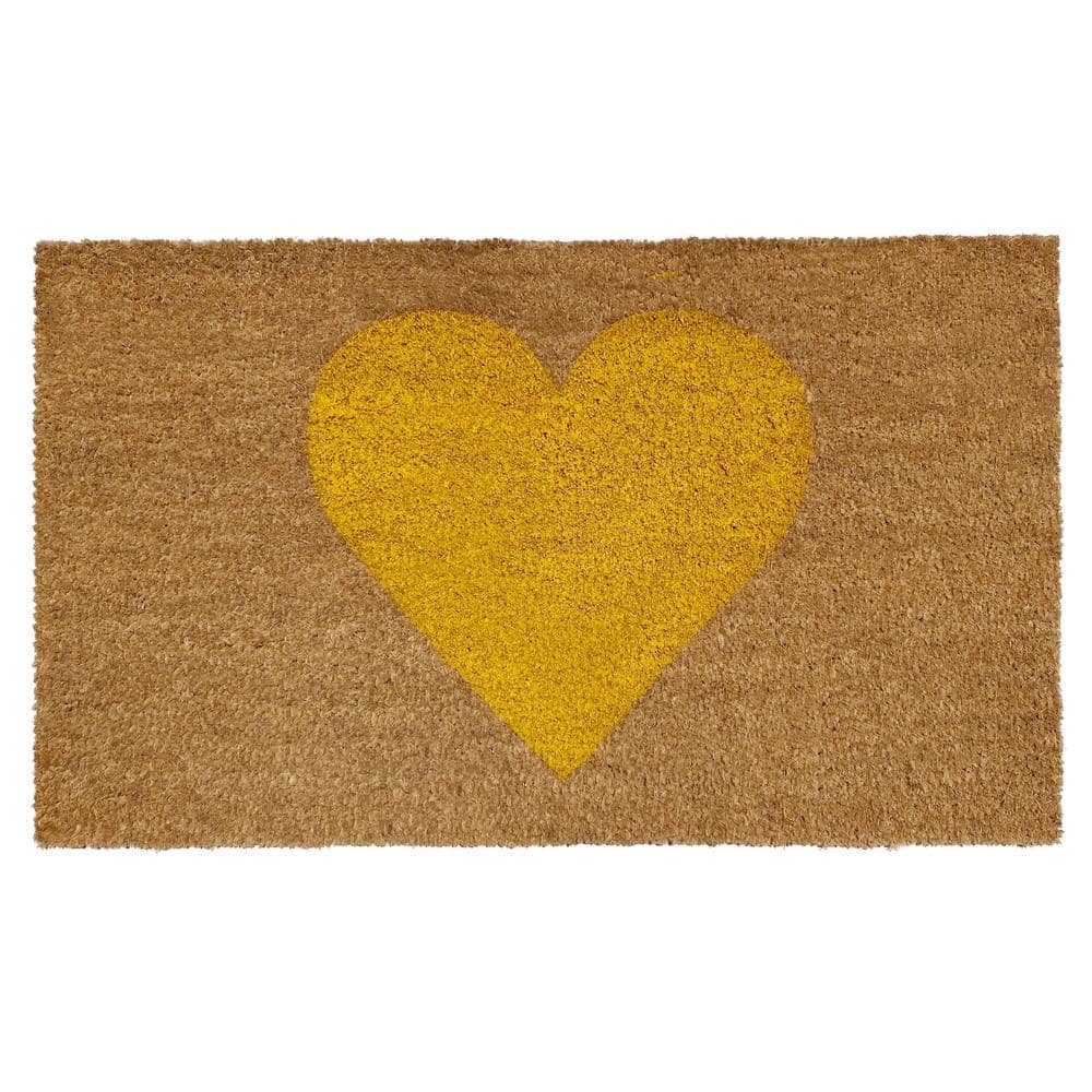 Calloway Mills 106792436 Yellow Heart Doormat, 24 x 36