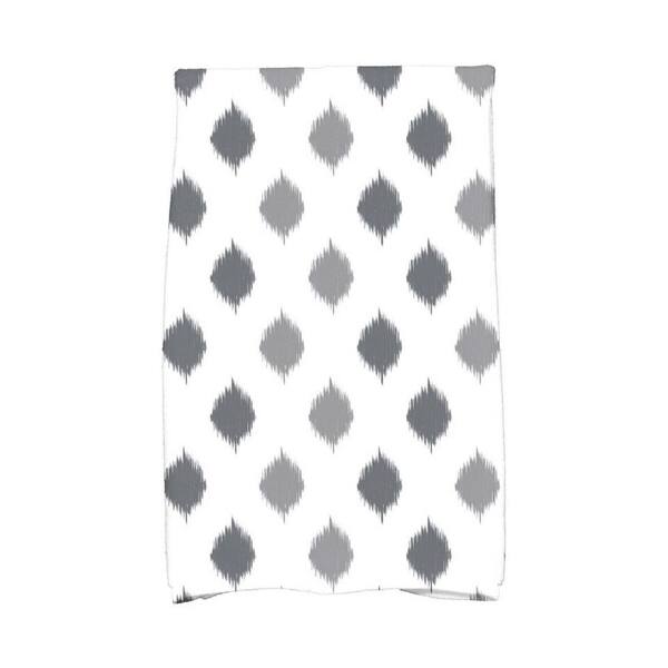 Unbranded 16 in. x 25 in. Gray Ikat Dot Stripes Holiday Geometric Print Kitchen Towel