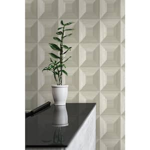 Sand Dollar Squared Away Geometric Embossed Vinyl Unpasted Wallpaper Roll (60.75 sq. ft.)