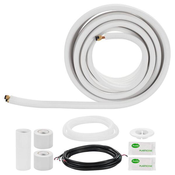 Netuera 50ft Mini Split Heat Pump Install Kit – 1/4" - 1/2" Dia, Copper Lines, Insulated, With Accessories