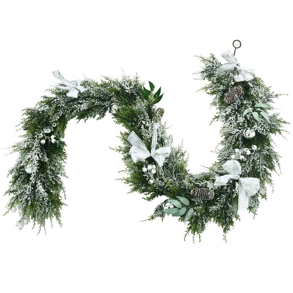 Artificial Frosty Christmas Garland Xmas Cypress Rattan Holiday Decor price history on PriceWatchPro