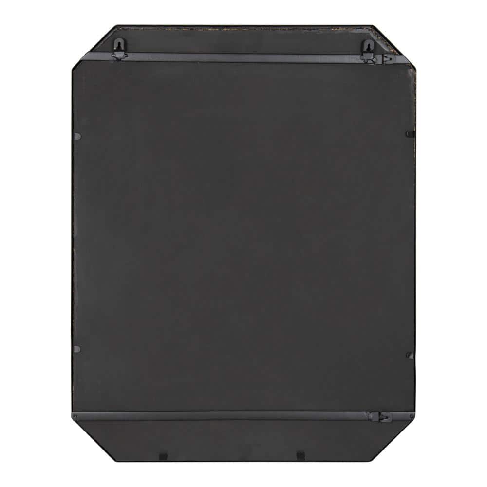 Keyleigh Black Geometric Metal Frame Rectangular Wall Mirror