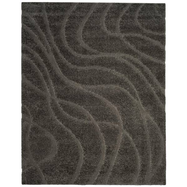 Florida Shag 11 ft. x 15 ft. Gray Solid Color Area Rug