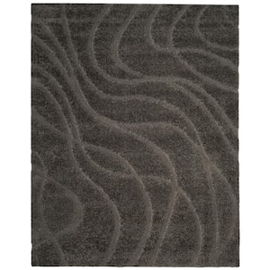 Florida Shag Gray 9 ft. x 12 ft. Solid Area Rug