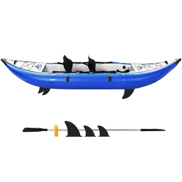 Afoxsos 12 ft. Blue Inflatable Kayak Set with Paddle and Air Pump