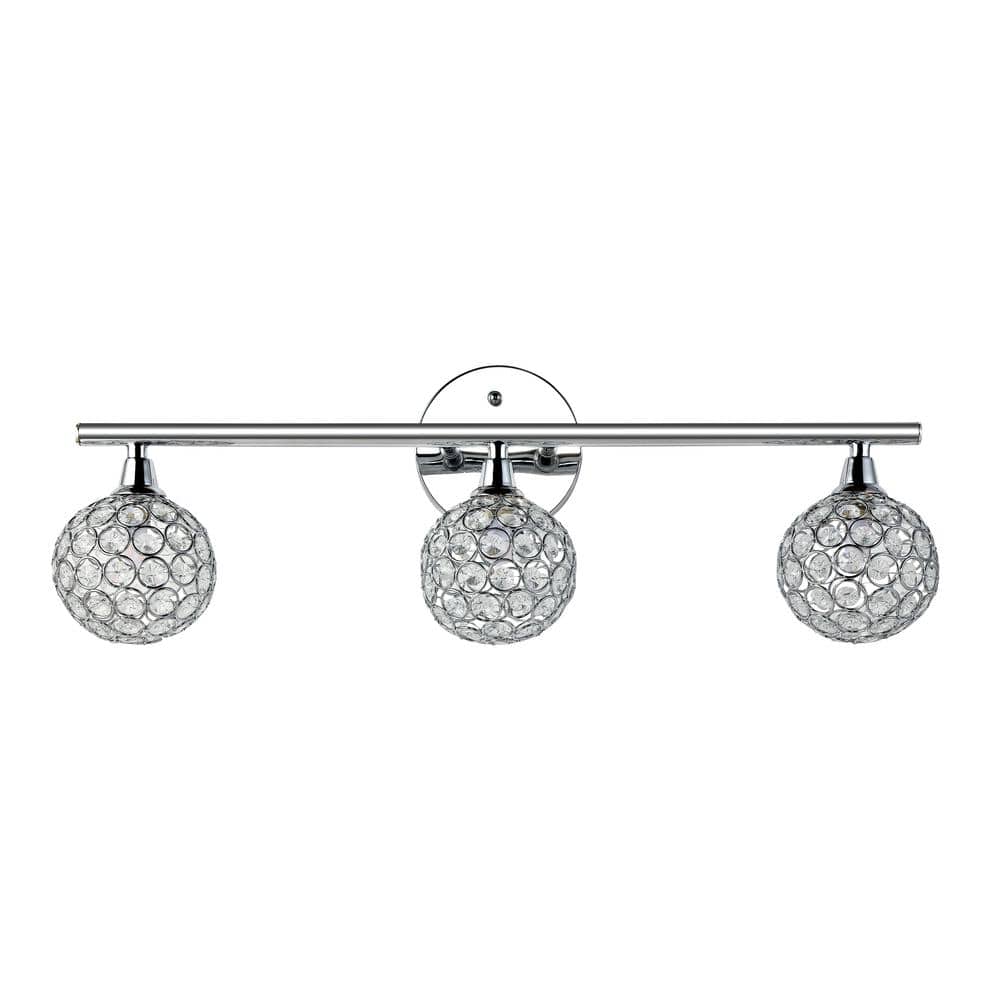 Maeve 8" Chrome and Clear Glass Outdoor Vanity Light
