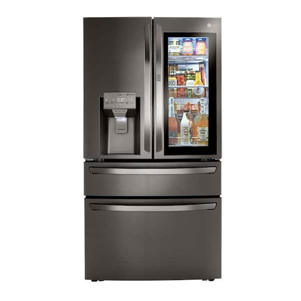 LG 23 cu. ft. 4-Door French Door Refrigerator w/ InstaView, Craft Ice in PrintProof Black Stainless Steel, Counter Depth