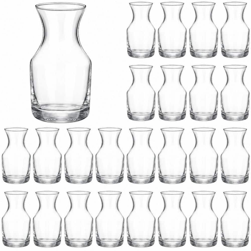24 Pack 6.5 oz Glass Mini Wine Carafe Decanter for Tastings, Bars, Restaurants, and Parties price history on PriceWatchPro