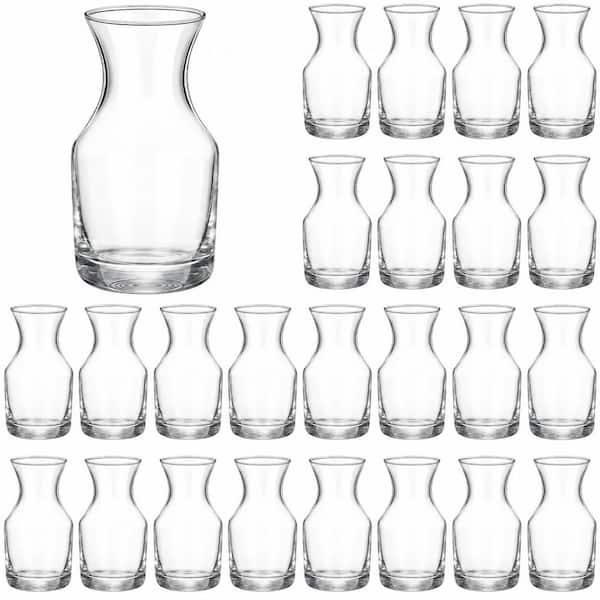 24 Pack 6.5 oz. Glass Mini Wine Carafe Decanter for Tastings, Bars, Restaurants, and Parties