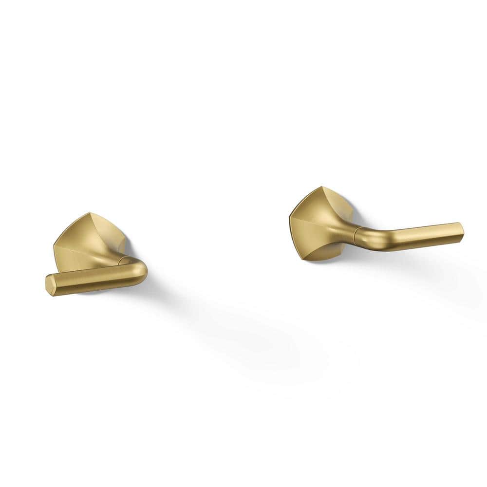 Occasion Wall-Mount Bathroom Sink Faucet Lever Handle Trim, Vibrant Brushed Moderne Brass price history on PriceWatchPro