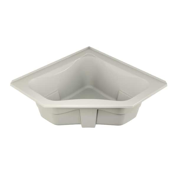 JACUZZI SIGNATURE 60 in. x 60 in. Corner Soaking Bathtub with Center Drain in Oyster