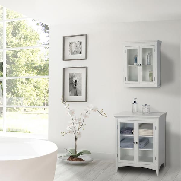 Teamson Home Madison 20-in x 24-in x 7-in White Bathroom Wall Cabinet