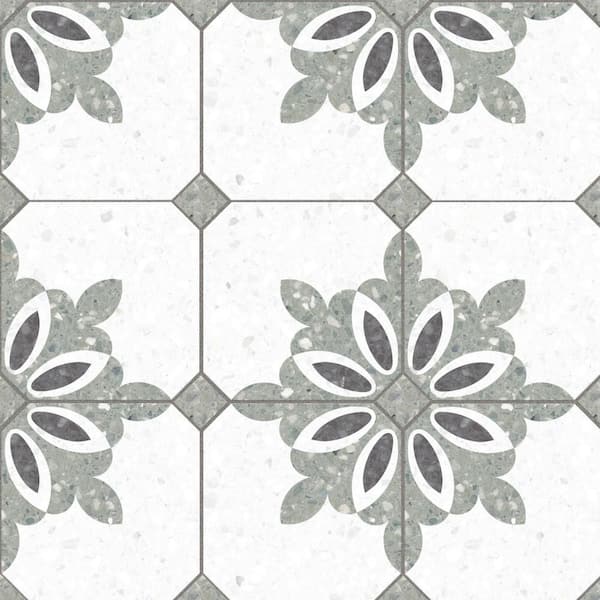 Merola Tile Riviera Octagon Antibes Verde with Taco Verde 8 in. x 8 in. Porcelain Floor and Wall Tile (11.25 sq. ft. /Case)