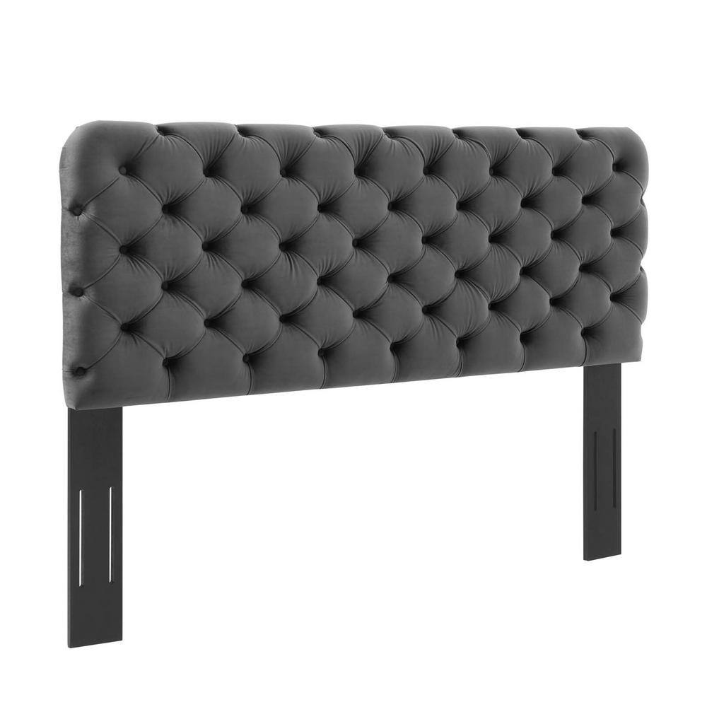 Modway Lizzy Tufted in Charcoal King/California King Performance Velvet