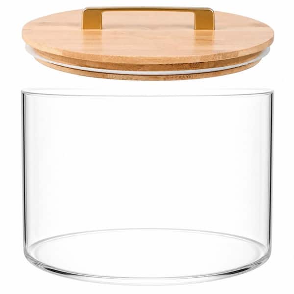 155 fl. oz. Clear Glass Trifle Bowl with Airtight Lid, 9 in. W x 5.1 in. H Dessert Serving Bowl