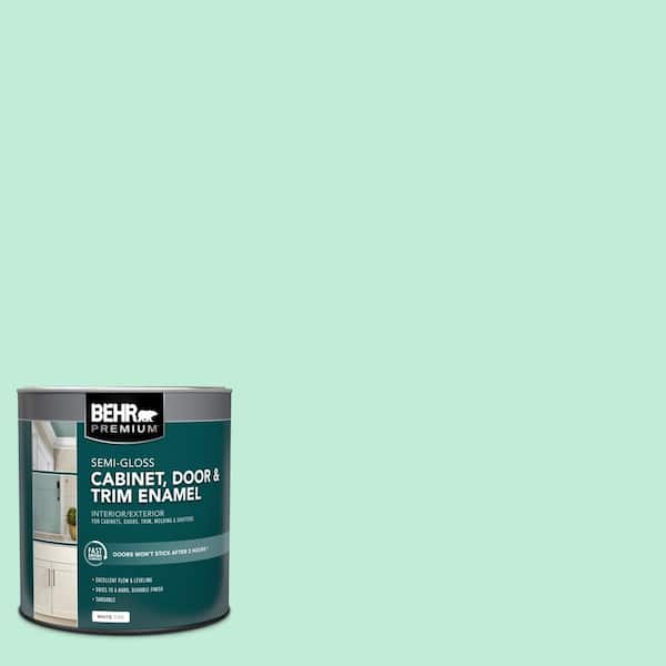 BEHR PREMIUM 1 qt. #470A-2 Seafoam Pearl Semi-Gloss Enamel Interior/Exterior Cabinet, Door & Trim Paint