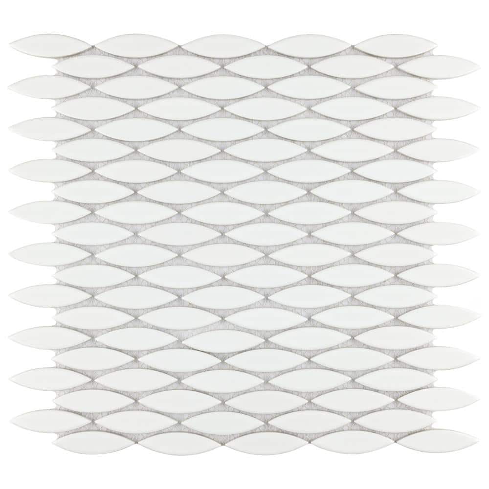 Pescado Glossy Blanco 12 in. x 12-1/2 in. Porcelain Mosaic Tile (1.06 sq. ft./Each) price history on PriceWatchPro