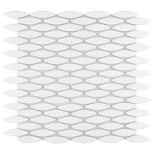 Pescado Glossy Blanco 12 in. x 12-1/2 in. Porcelain Mosaic Tile (1.06 sq. ft./Each)