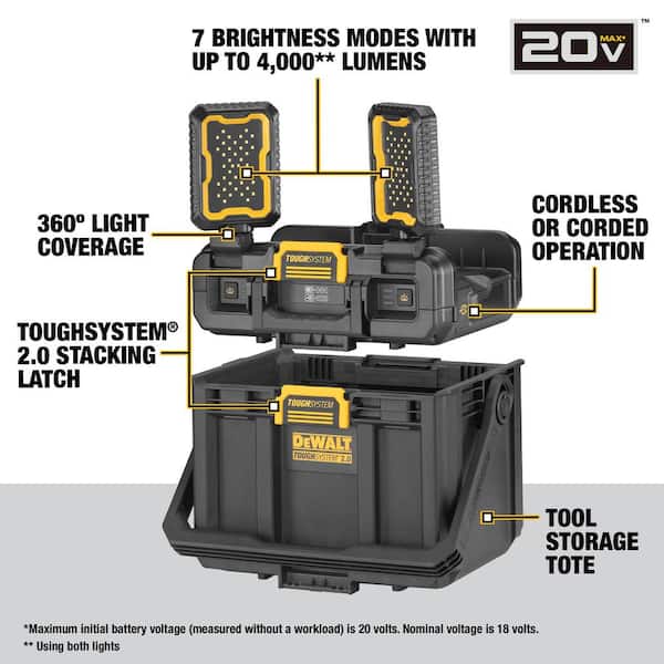 DEWALT Toughsystem 2.0 20-Volt Light-Box Tool Organizer DWST08060 