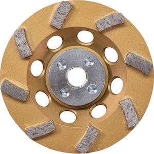 4-1/2 in. Turbo 8 Segment Diamond Cup Wheel, Low-Vibration, Compatible with Angle Grinders with electronic controller