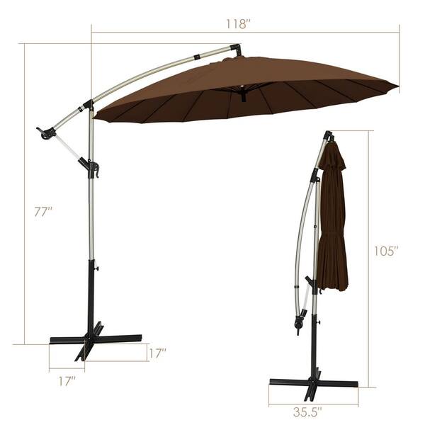 hanging patio umbrella namco wikiwiki 10ft Umbrellas Offset Outdoor Cantilever Umbrellas w/Infinite Tilt, Fade Resistant Waterproof RECYCLED FABRIC Canopy & Cross Base, for Yard, Garden & Deck, Navy Blue : Electronics your guests HONEY JOY 10 ft. Aluminum