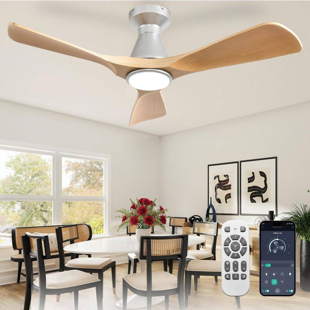 42 in. Beige 3 Blade Flush Mount Low Profile Ceiling Fan with Lights Indoor Outdoor Dimmable 3 CCT Included Remote APP price history on PriceWatchPro