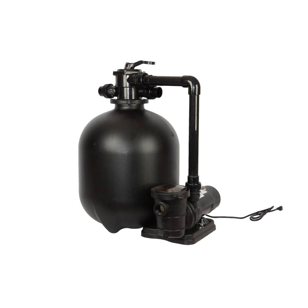 19 in. Above Ground Swimming Pool Sand Filter System with 1 HP Pump and 2.1  sq. ft. filter area