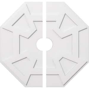 1 in. P X 14 in. C X 40 in. OD X 6 in. ID Logan Architectural Grade PVC Contemporary Ceiling Medallion, Two Piece