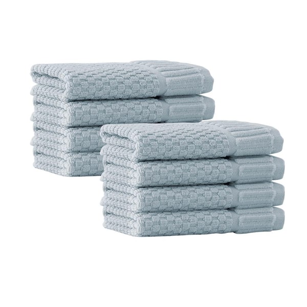 8pc Cotton Bath Towel Set Aqua