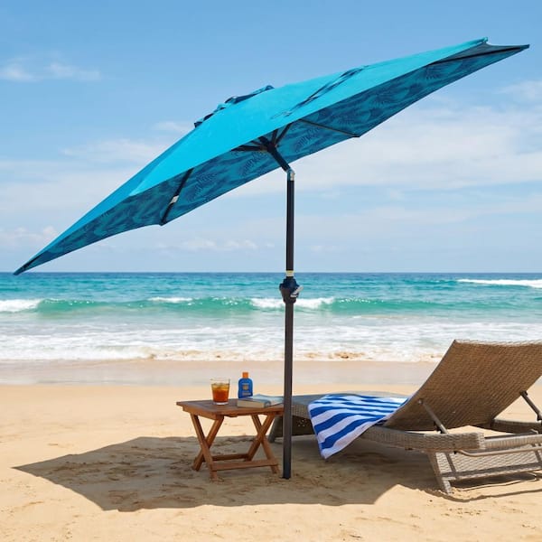 ザミネラル6　umbrella様 9ft Patio Umbrella With Cyan Ice Pattern, Suit for Poolside