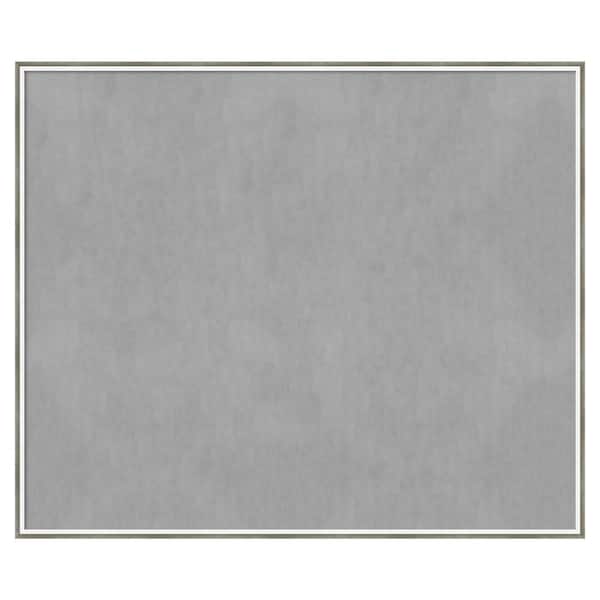 Amanti Art Lucie Silver White 49 in. x 41 in Framed Magnetic Board