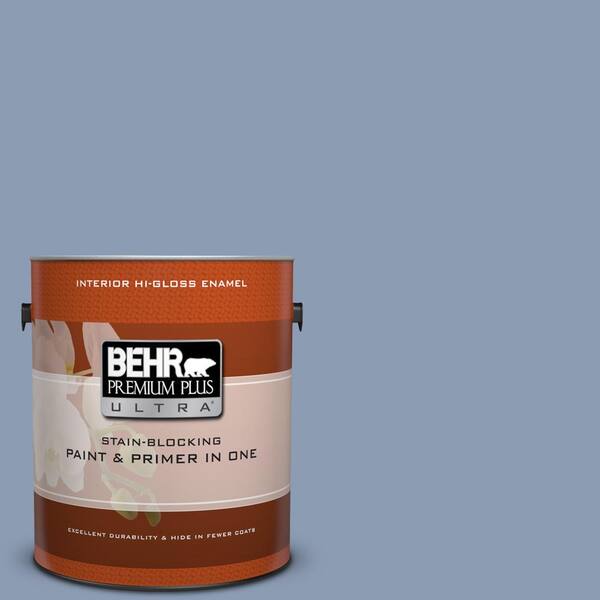 BEHR Premium Plus Ultra 1 gal. #PPU15-10 China Silk Hi-Gloss Enamel Interior Paint and Primer in One