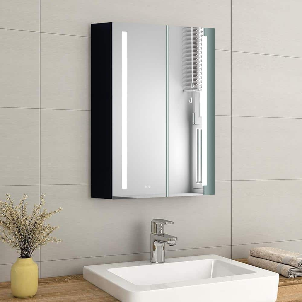 20 in. W x 26 in. H Rectangular Aluminum Medicine Cabinet with Mirror and LED Frontlit -  Zeus & Ruta, ABAYRE2026