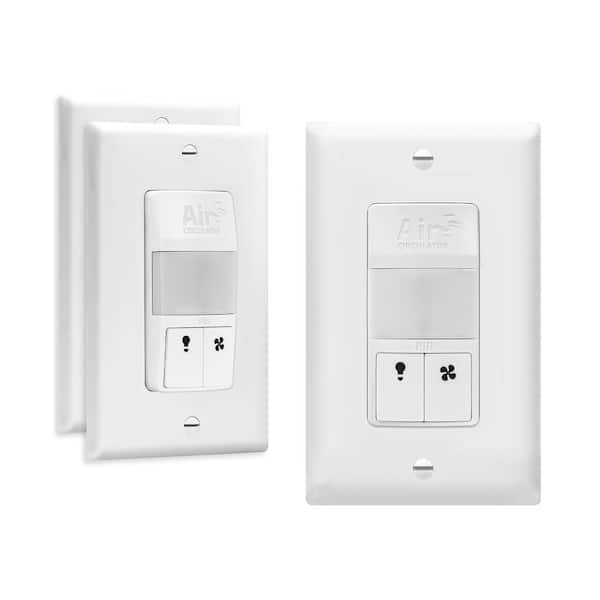 Enerlites 17001-F3-WWP3P 2.5 Amp 3-Speed Ceiling Fan Control and LED Dimmer Light Switch in White with Wall Plates (3-pack)