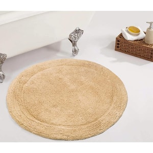 Waterford Collection 100% Cotton Tufted Non-Slip Bath Rug, 30 in. Round, Yellow